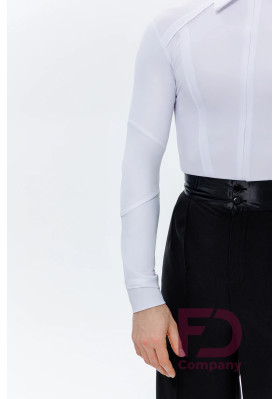 Pants BMSHAL-450 – Black Men’s Ballroom Dance Pants with Satin Waistband ruviso-dancewear.com