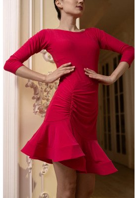 Latin Dance Dress 1032 Ruffle Practice Dress ruviso-dancewear.com