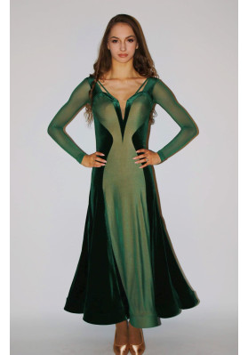M174 Jade Green Latin Practice Dress ruviso-dancewear.com