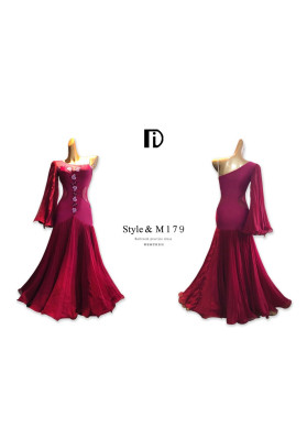 M179 Cherry Red Latin Practice Dress ruviso-dancewear.com