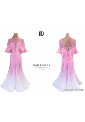 M197 Pink Ombre Latin Practice Dress ruviso-dancewear.com