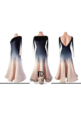 M271 Grey to Pink Ombre Latin Practice Dress ruviso-dancewear.com