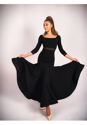 M283 Black Stretch Lycra Latin Practice Dress ruviso-dancewear.com