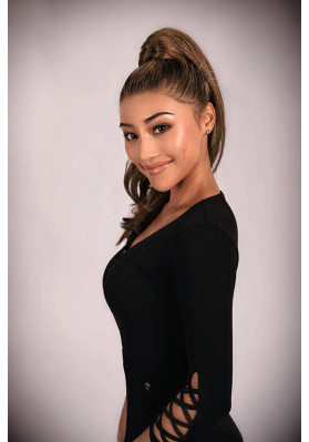M284 Black Stretch Lycra Latin Practice Dress ruviso-dancewear.com