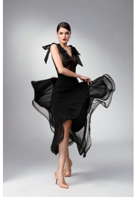 M347 Black Corset Latin Practice Dress ruviso-dancewear.com