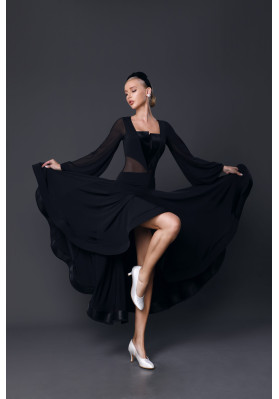 M358 Black “Royal Dress” Latin Practice Dress ruviso-dancewear.com