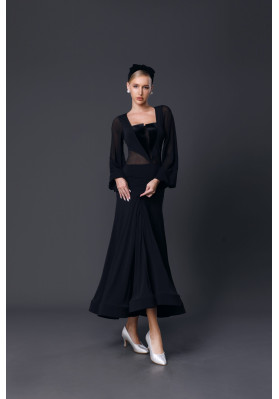 M358 Black “Royal Dress” Latin Practice Dress ruviso-dancewear.com