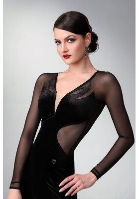 M360 Black Velvet Latin Practice Dress ruviso-dancewear.com