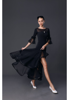 M371 Black Latin Practice Skirt ruviso-dancewear.com