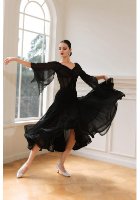M372 Black Latin Practice Skirt ruviso-dancewear.com