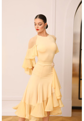 M373 Buttercream Latin Practice Skirt ruviso-dancewear.com