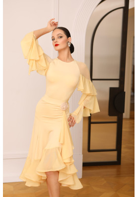M373 Buttercream Latin Practice Skirt ruviso-dancewear.com