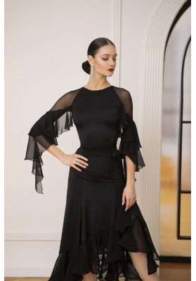 M373 Black Latin Practice Skirt ruviso-dancewear.com