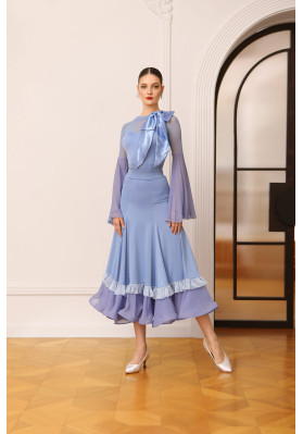 M374 Bluebell Latin Practice Skirt ruviso-dancewear.com