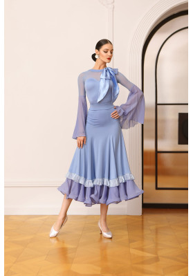 M374 Bluebell Latin Practice Skirt ruviso-dancewear.com