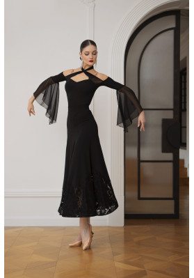 M375 Black Latin Practice Skirt ruviso-dancewear.com