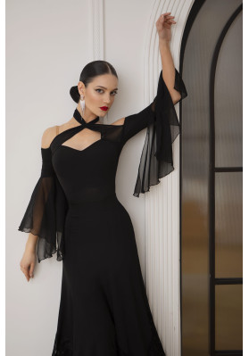 M375 Black Latin Practice Skirt ruviso-dancewear.com