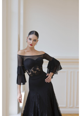 M378 Black Latin Practice Skirt ruviso-dancewear.com
