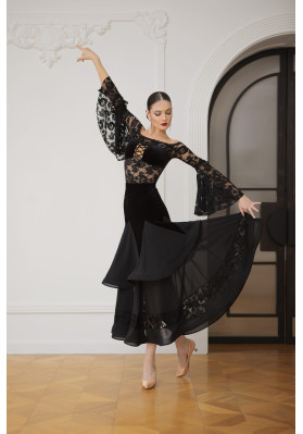 M379 Black Latin Practice Skirt ruviso-dancewear.com