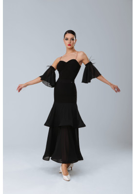 M435 Black Latin Practice Skirt ruviso-dancewear.com