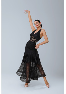 M437 Black Latin Practice Skirt ruviso-dancewear.com