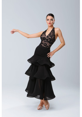 M438 Black Latin Practice Skirt ruviso-dancewear.com