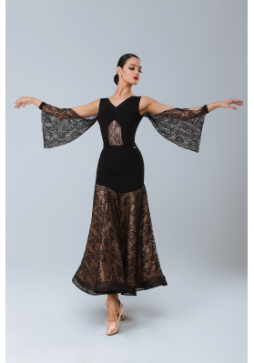 M456 Black Latin Practice Skirt ruviso-dancewear.com