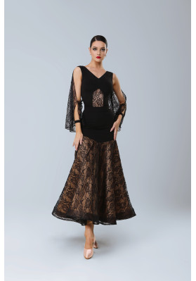 M456 Black Latin Practice Skirt ruviso-dancewear.com