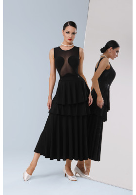 M457 Black Latin Practice Skirt ruviso-dancewear.com