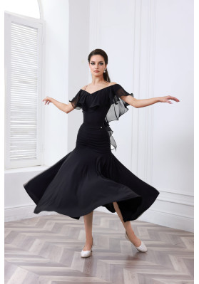 M473 Black Latin Practice Skirt ruviso-dancewear.com