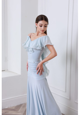 M473 Light Blue Latin Practice Skirt ruviso-dancewear.com