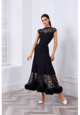 M476 Black Latin Practice Skirt ruviso-dancewear.com