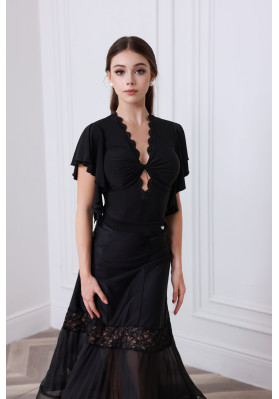 M479 Black Latin Practice Skirt ruviso-dancewear.com