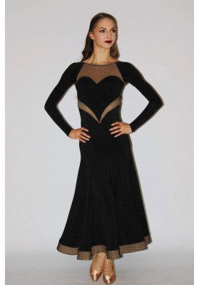 M128 Black Sweetheart Latin Practice Dress ruviso-dancewear.com