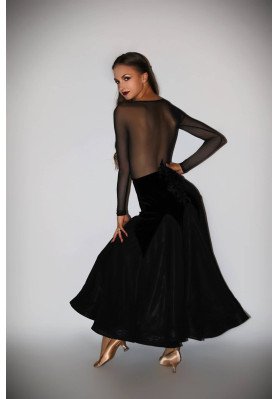 M157 Black Velvet & Lace Latin Practice Dress ruviso-dancewear.com