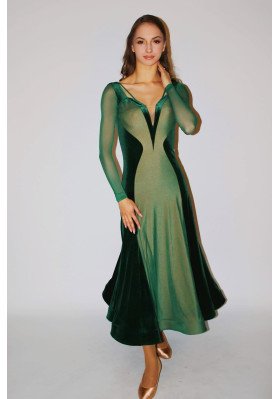 M174 Jade Green Latin Practice Dress ruviso-dancewear.com
