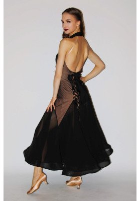 M181 Black Halter-Neck Latin Practice Dress ruviso-dancewear.com