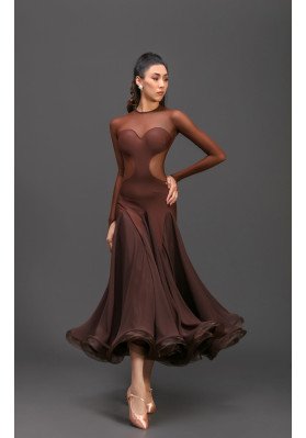 M183 Chocolate Latin Practice Dress ruviso-dancewear.com