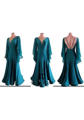 M277 Teal Latin Practice Dress ruviso-dancewear.com