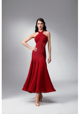 M346 Wine Red Latin Practice Dress ruviso-dancewear.com