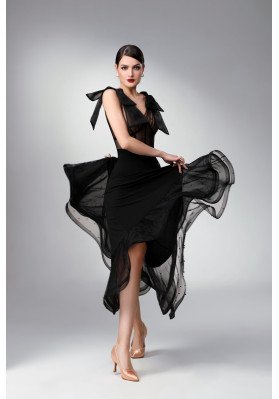 M347 Black Corset Latin Practice Dress ruviso-dancewear.com