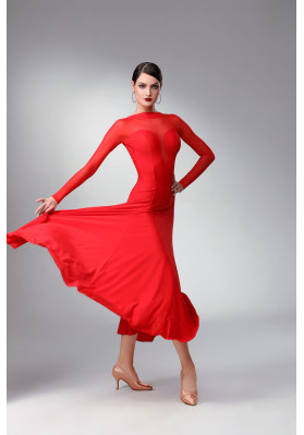 M348 Red Velvet Latin Practice Dress ruviso-dancewear.com