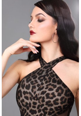 M349 Leopard Print Latin Practice Dress ruviso-dancewear.com
