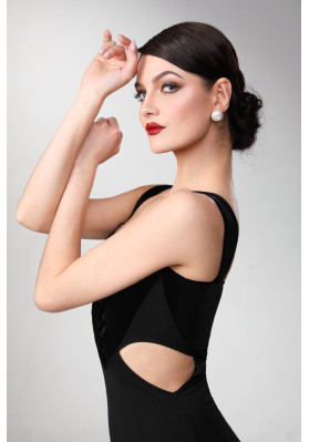M352 Black Corset-Style Latin Practice Dress ruviso-dancewear.com