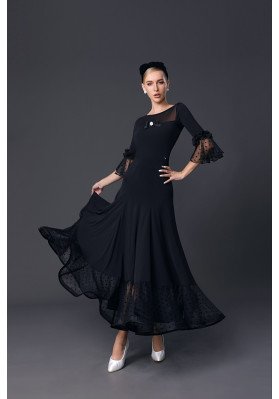 M371 Black Latin Practice Skirt ruviso-dancewear.com