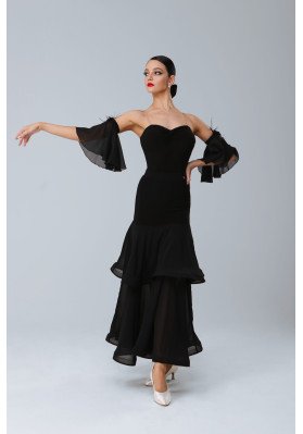 M435 Black Latin Practice Skirt ruviso-dancewear.com