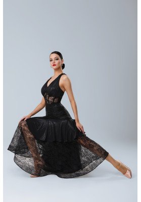M437 Black Latin Practice Skirt ruviso-dancewear.com