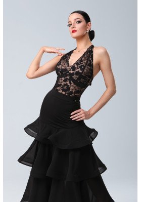 M438 Black Latin Practice Skirt ruviso-dancewear.com
