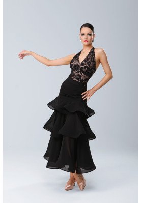 M438 Black Latin Practice Skirt ruviso-dancewear.com