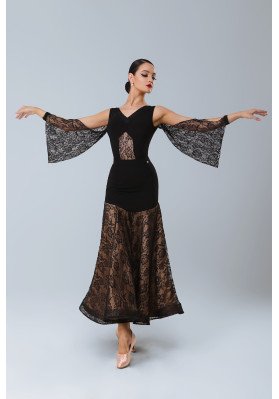 M456 Black Latin Practice Skirt ruviso-dancewear.com